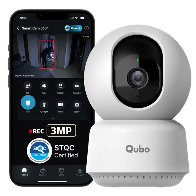 Qubo Smart Cam 360° 3MP AI Security Camera